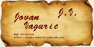 Jovan Vagurić vizit kartica
